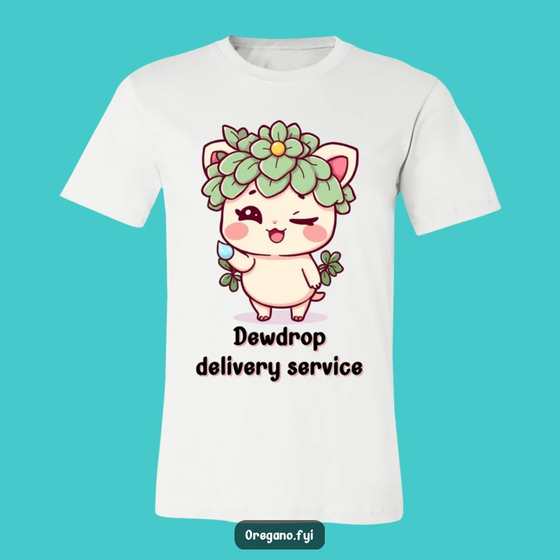 Funny Oregano Dewdrop T-Shirt: Mischievous Herb Humor for Your Wardrobe