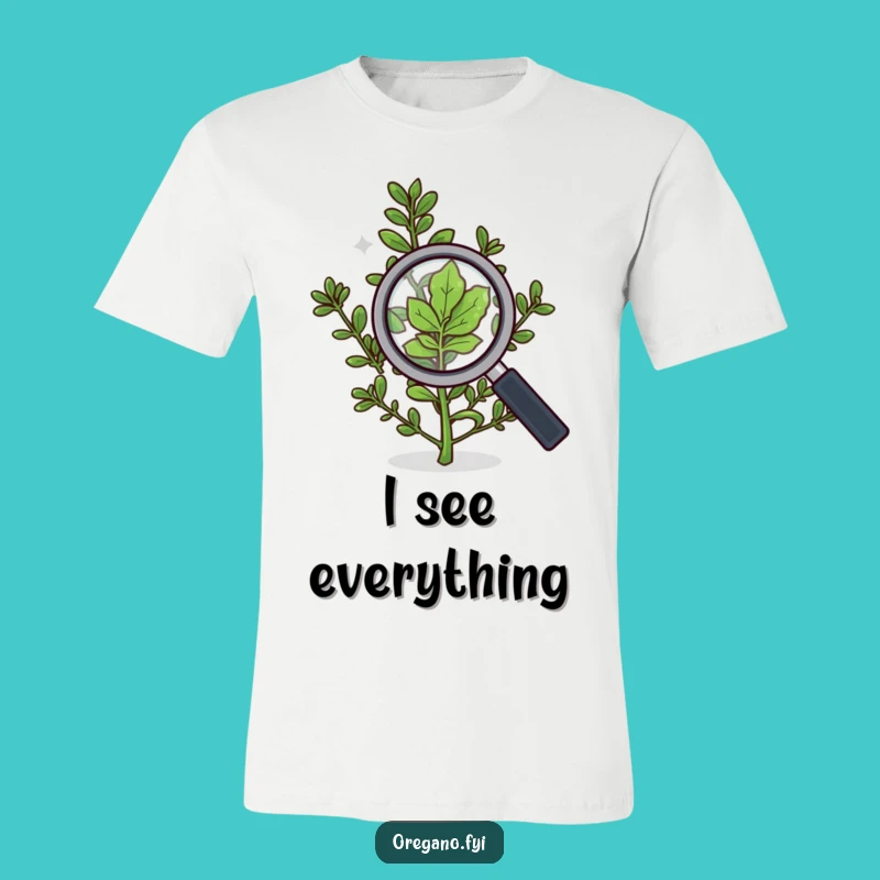 Funny Detective Oregano T-Shirt, Curious Herb Tee for Detail Seekers
