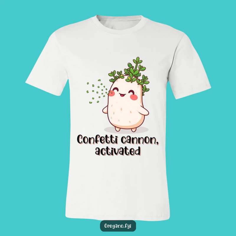 Funny Oregano Confetti T-Shirt: Wear Your Herbaceous Celebration with Style