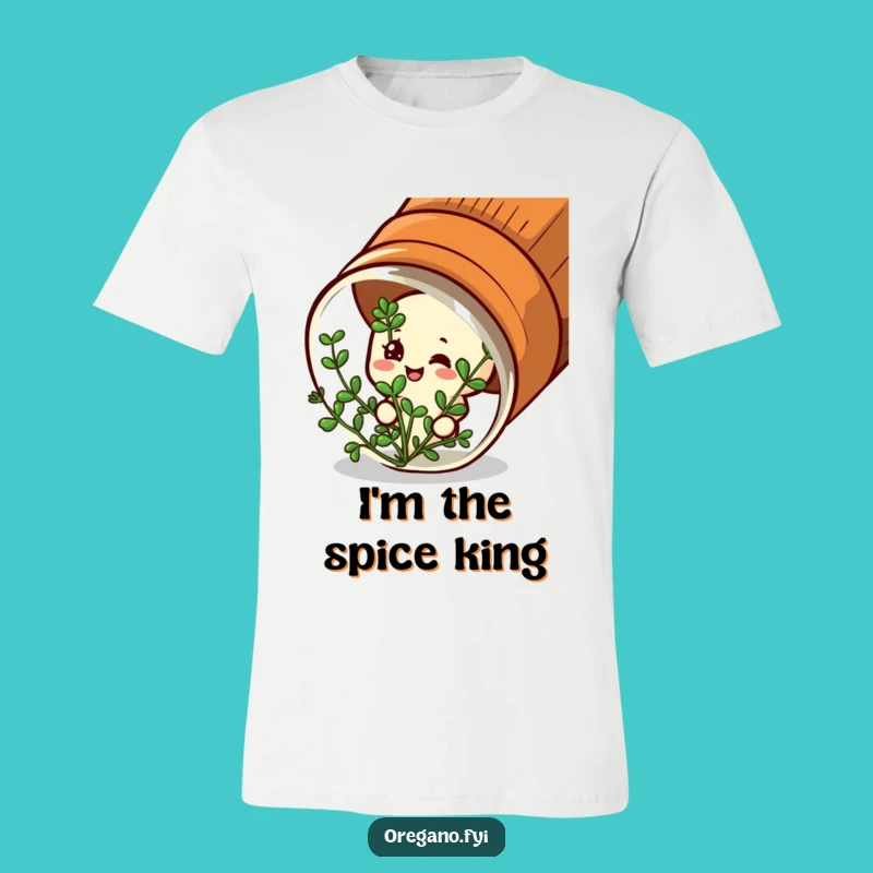 Funny Satisfied Oregano T-Shirt - Spice Jar Herb, Hilarious Kitchen Wear Gift!