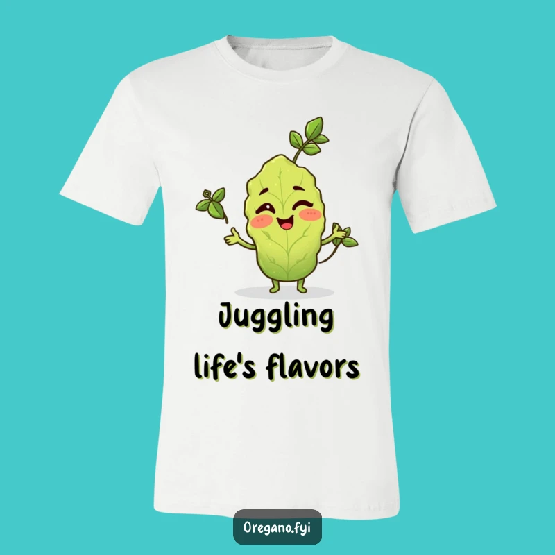 Funny Winking Oregano T-Shirt: Juggling Herb Design, Ideal Funny Gift