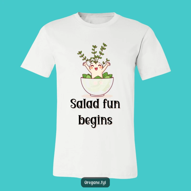 Funny Oregano Salad Leap T-Shirt - Joyful Kawaii Herb Apparel Gift