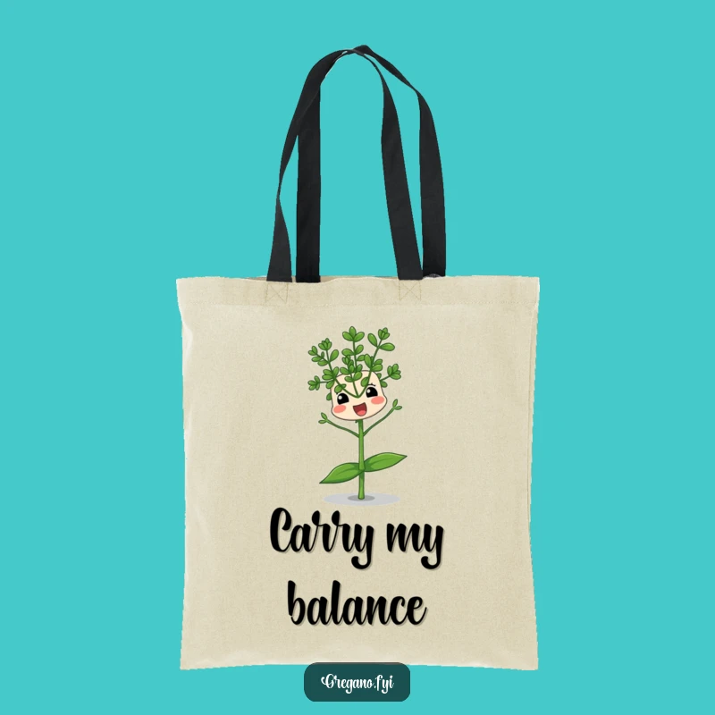Funny Balancing Oregano Tote Bag: Carry Your Items with Comical Stability
