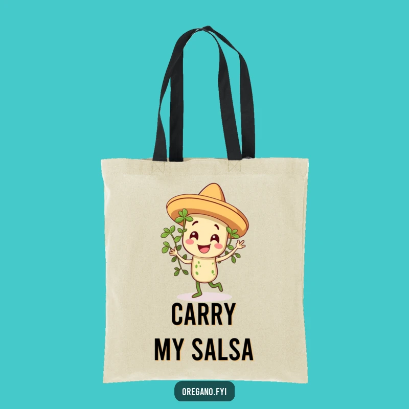 Funny Sombrero Oregano Dancing Tote Bag, Chic Herb Bag for Market Fun