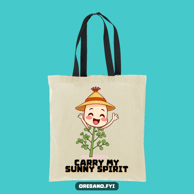 Funny Waving Oregano Tote Bag: Carry Cheer, A Whimsical Accessory for Friendly Vibes