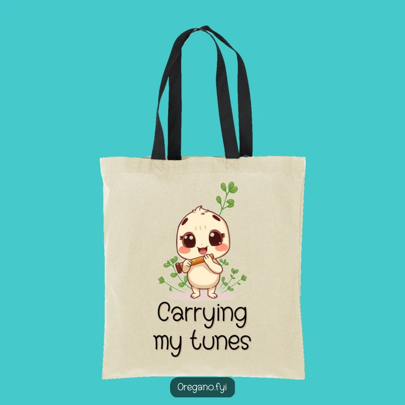 Funny Oregano Panpipe Tote Bag: Herb's Musical Charm, Essential Funny Gift Accessory