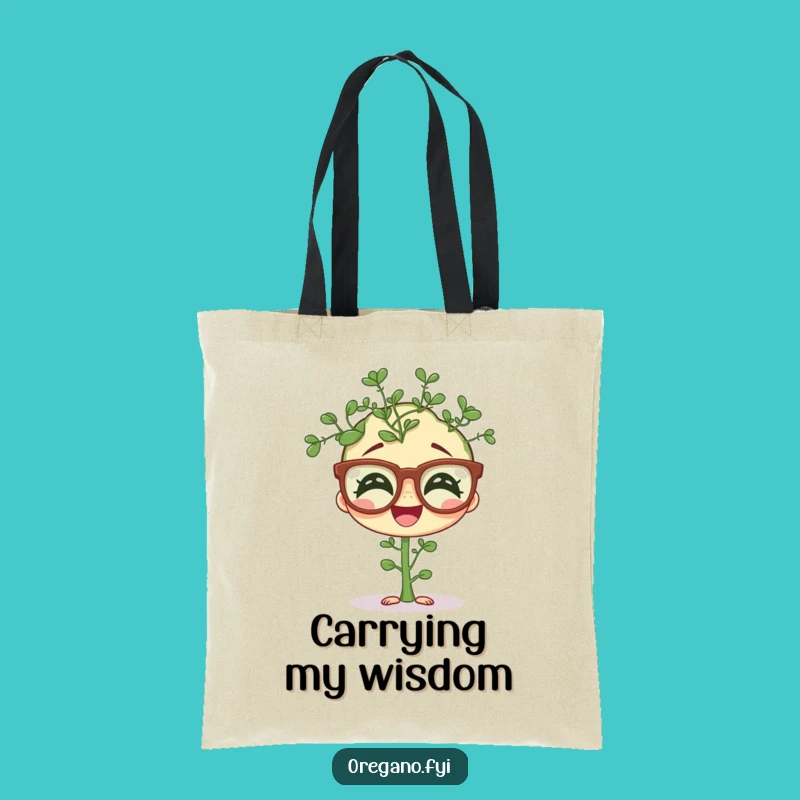 Funny Oregano Specs Tote Bag: Carry Your Giggles in Style