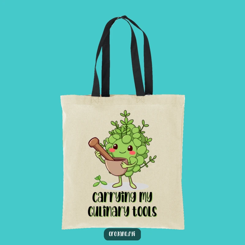 Funny Grinding Oregano Leaf Tote Bag: Carry Your Flavor Accessories!