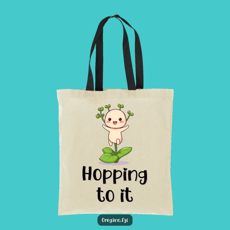 Funny Kawaii Oregano Tote Bag: Carry Your Essentials with Hopping Delight