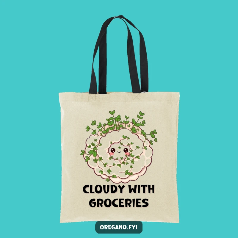 Funny Oregano Cloud Tote Bag - Carry Your Aroma Adventure!
