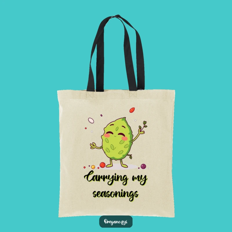 Funny Oregano Leaf Tote Bag - Giggling Herb Grocery Carrier, Stylish & Humorous