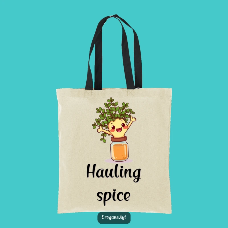 Funny Oregano Leap Tote Bag: Carry Your Goods with Herbal Excitement