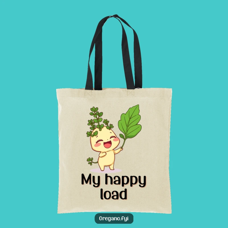 Funny Oregano Tote Bag: Giggling Herb Tickle Design for Everyday Fun